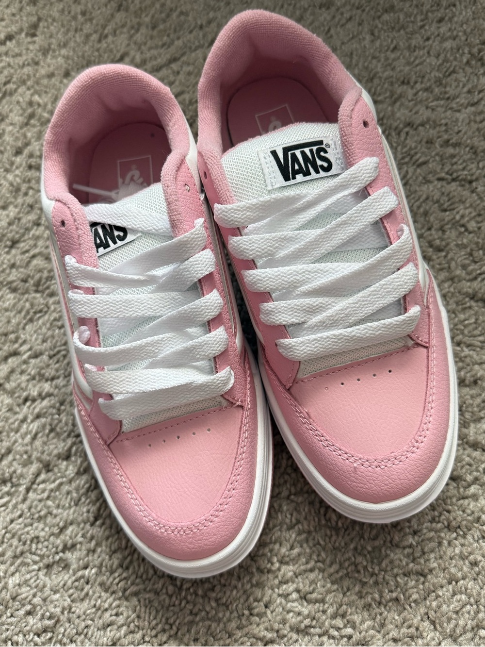 Hylane Vans Pink and White Low-Top Skate Sneakers - Picture 3 of 12